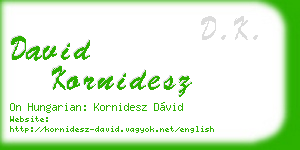 david kornidesz business card